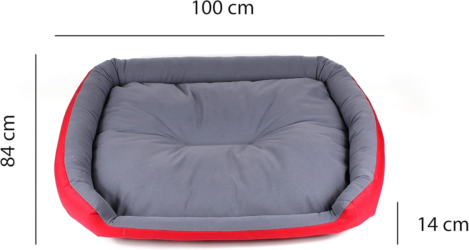 Cama para Perro Hills X-Large Rojo Gris Resistente y Confortable