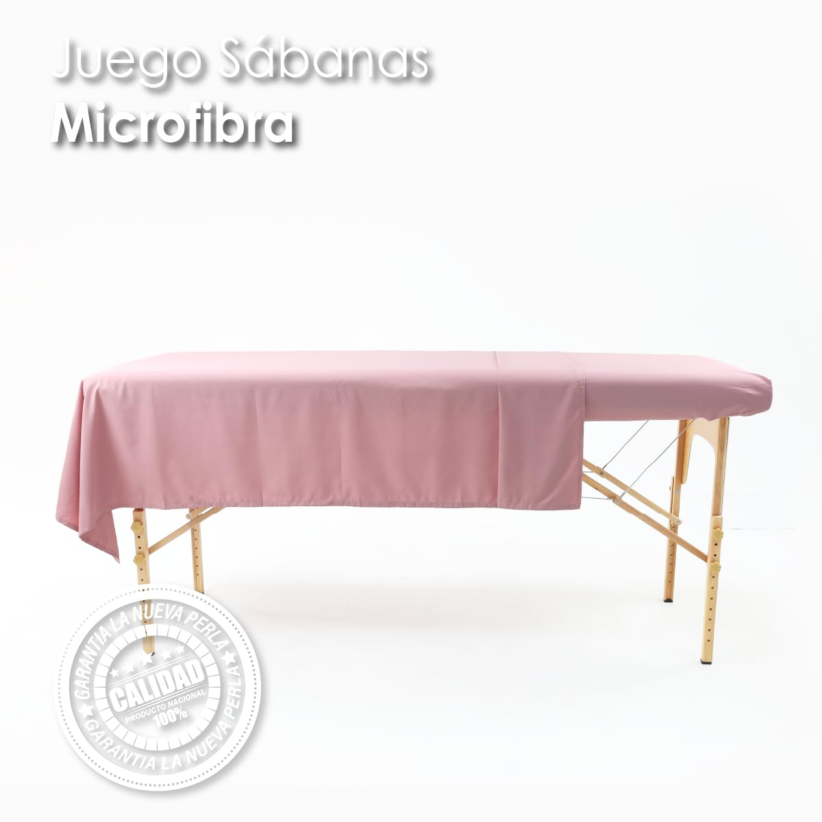 La Nueva Perla Juego Sabana Camilla Masaje Spa Exploracion Microfibra Color (Palo de Rosa, 1 Juego (2 Piezas))