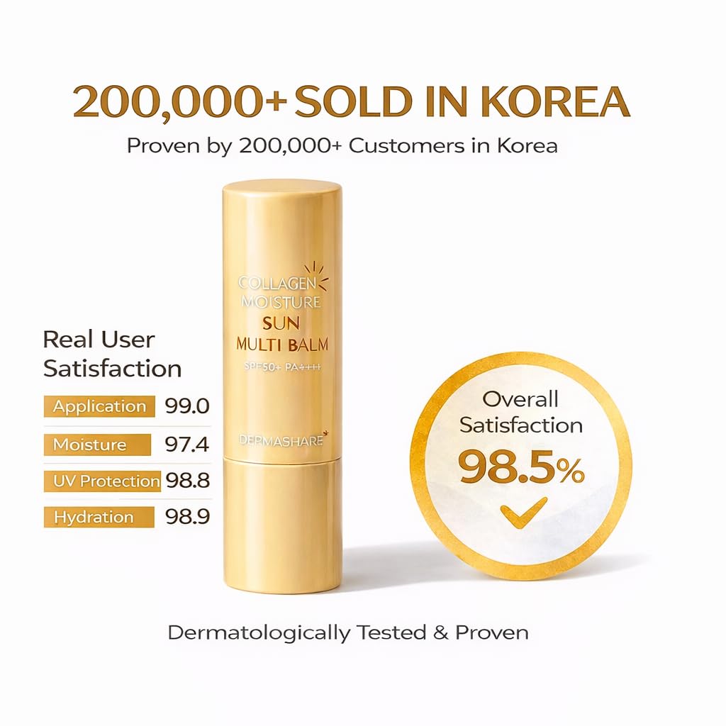 "Dermashare Bálsamo hidratante en barra Wrinkle Bounce Moisturizing Glowing Sun Balm (SPF50) de DERMASHARE, fabricado en Corea