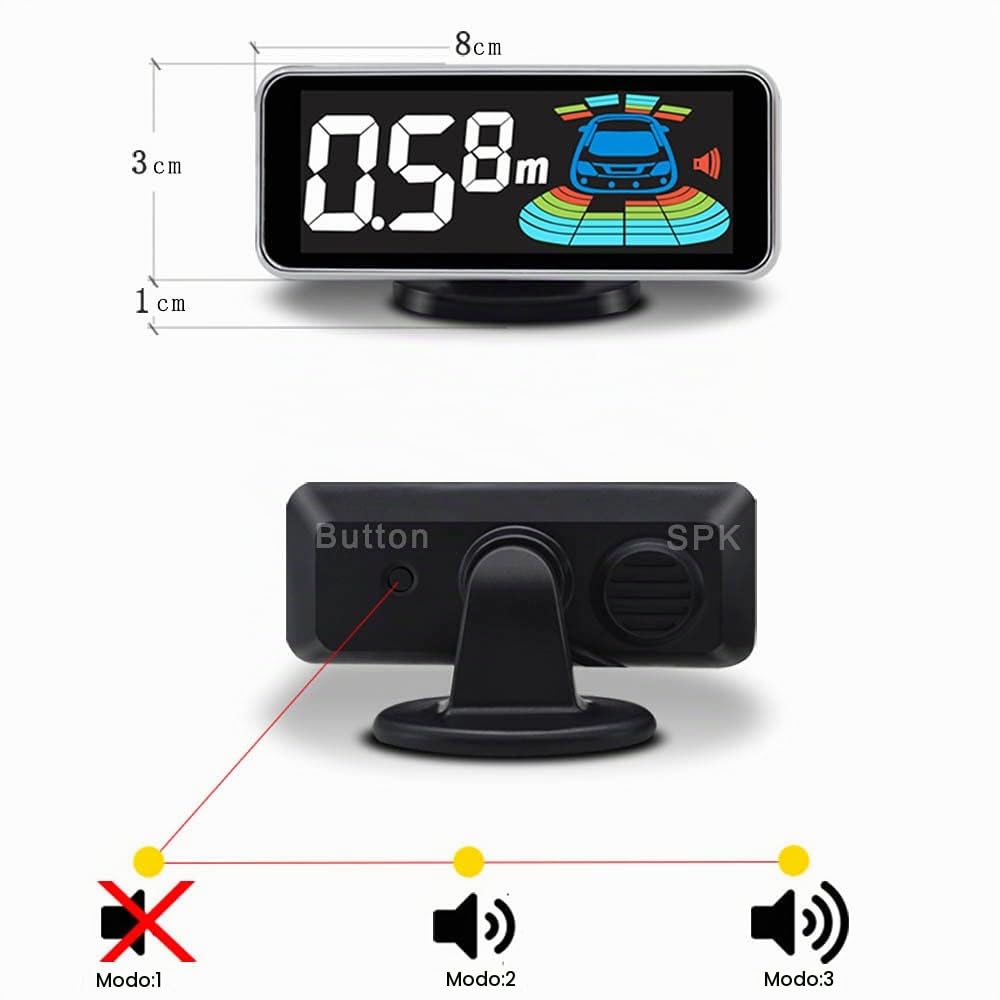 Sistema de Aparcamiento ELSNU Negro con 8 Sensores y Pantalla LCD para Coche Automático
