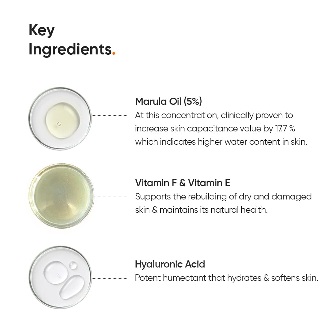 Minimalist Marula Oil 5% Face Moisturizer For Dry Skin With Hyaluronic Acid For Deep Nourishment & Hydration, For Men & Women | 50gm