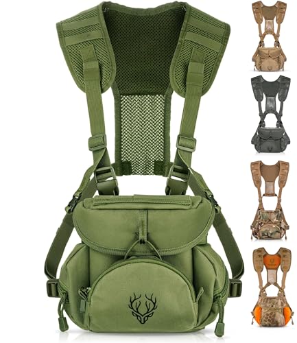 Paquete de arnés binocular para hombres y mujeres. Nuestro arnés y funda Bino es ideal para cazar, hacer senderismo y disparar. Correas Bino aseguran tus prismáticos, sostiene telémetros, teléfonos,