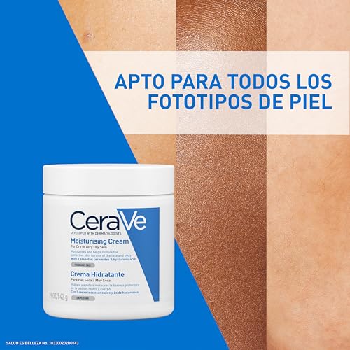 CeraVe Crema Hidratante |542gr| Hidrante diario para rostro y cuerpo para piel normal a seca