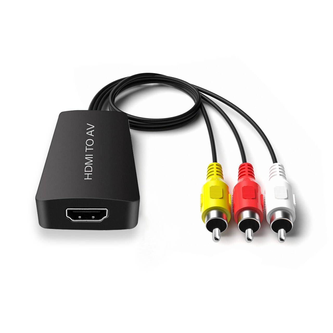HDMI to RCA, HDMI to AV, Dinger HDMI to 3RCA CVBS AV Composite Video Audio Converter Adapter Supports PAL/NTSC, 1080P with 3 RCA Cable (HDMI to AV Converter)