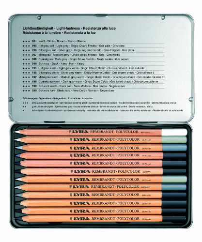 Lyra Rembrandt Polycolor Lápices de colores, Set of 12 (Greys)