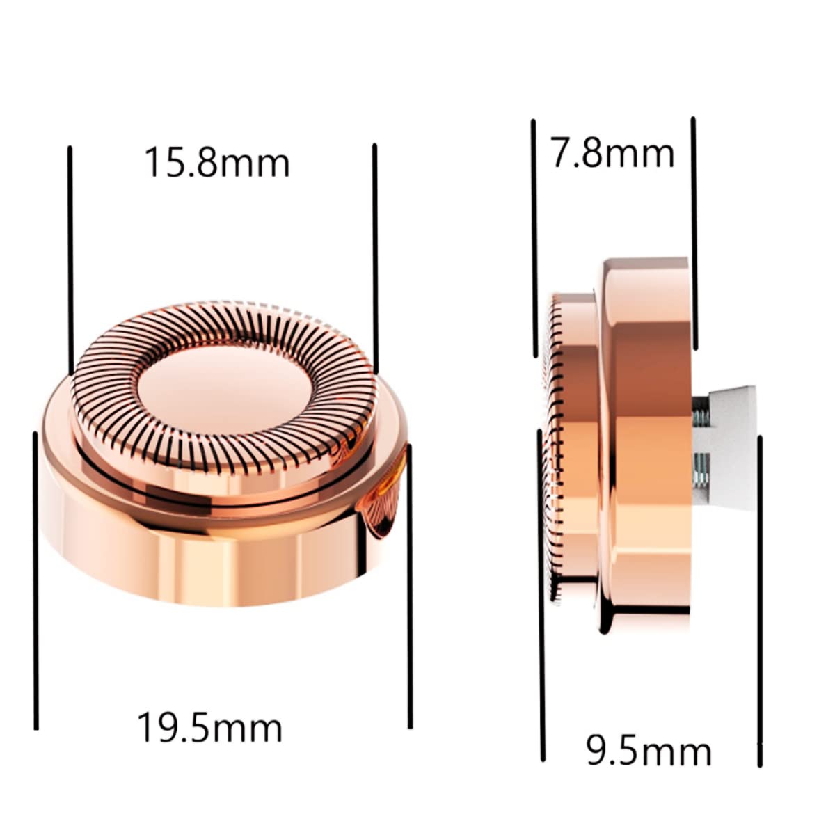 Fjwedve 8 Cabezales de Repuesto para Depilación Facial Impecable Finishing Touch, Cabezal de Afeitado para Mujer de Primera Generación (Gen 1), Oro de 18 Quilates (8 Unidades)
