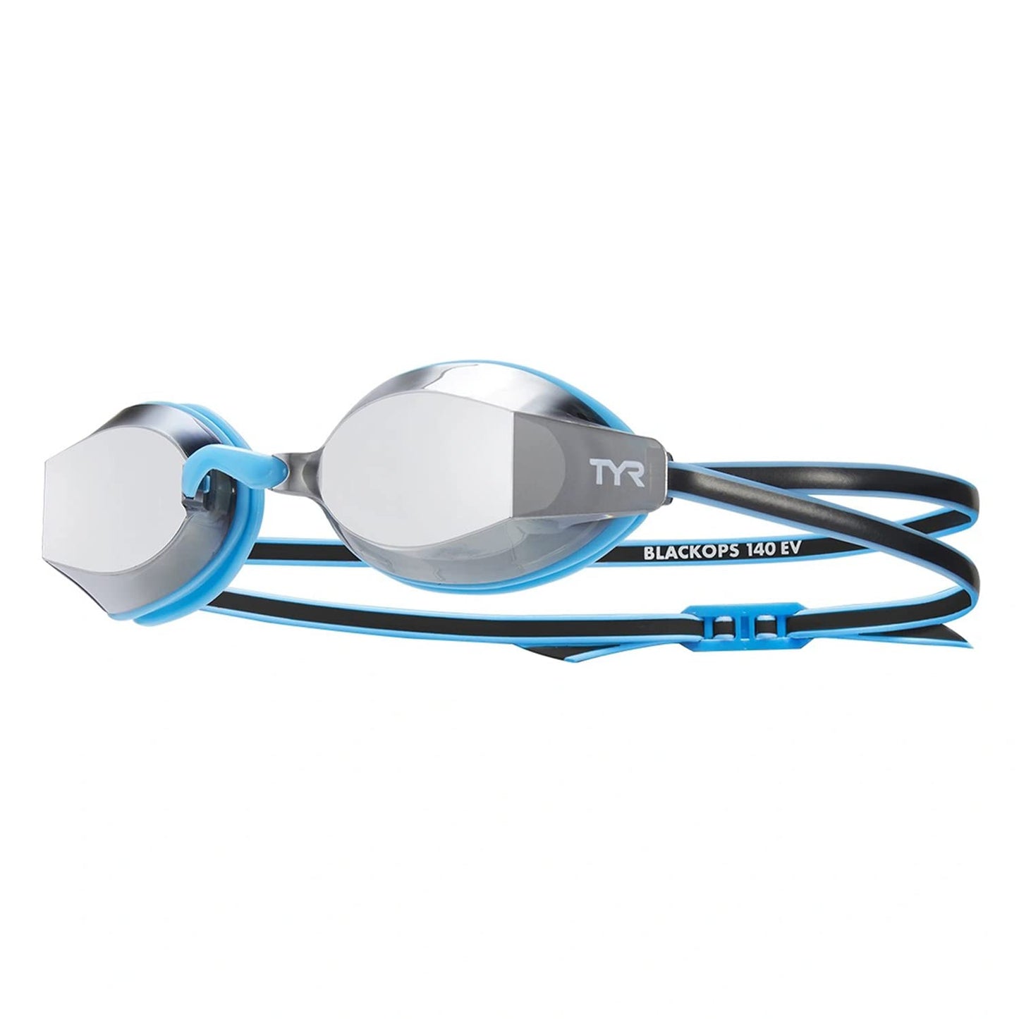Anteojos de Espejo Racing TYR Plateada Azul Negro talla Junior