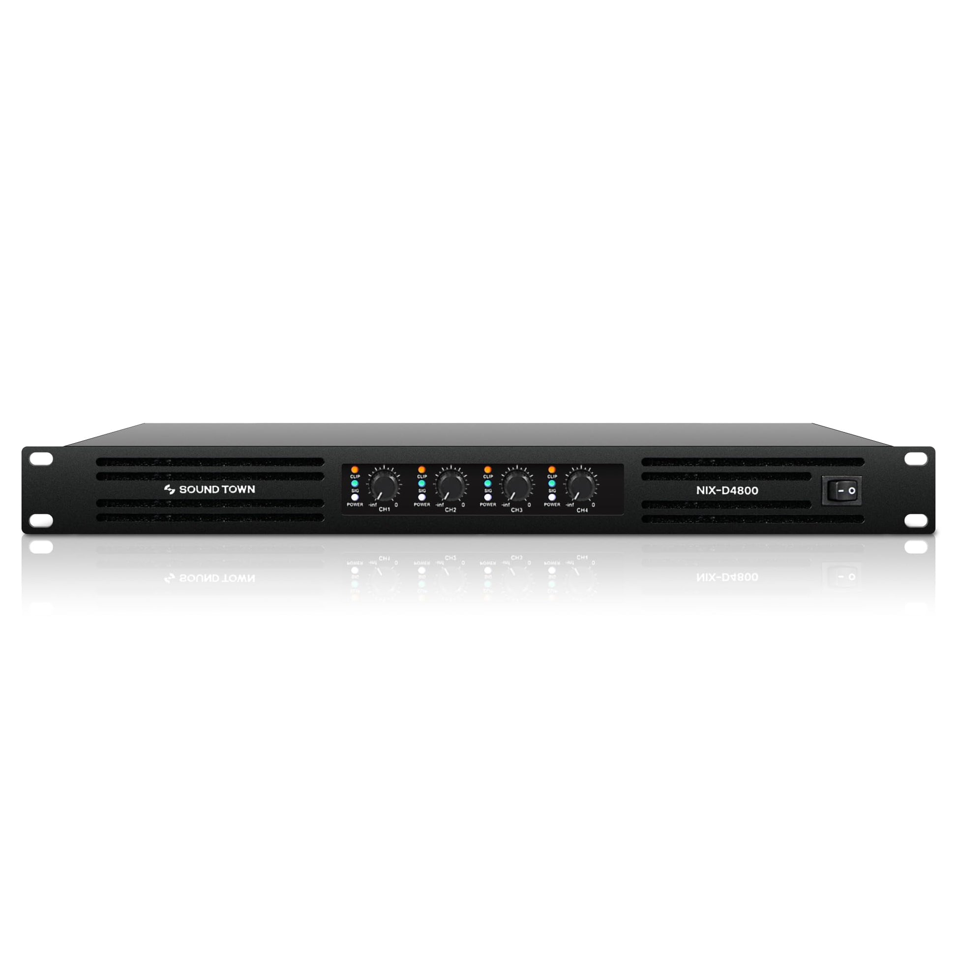 Amplificador de Potencia Sound Town 4 Canales Class-D 720W RMS 4 Ohmios