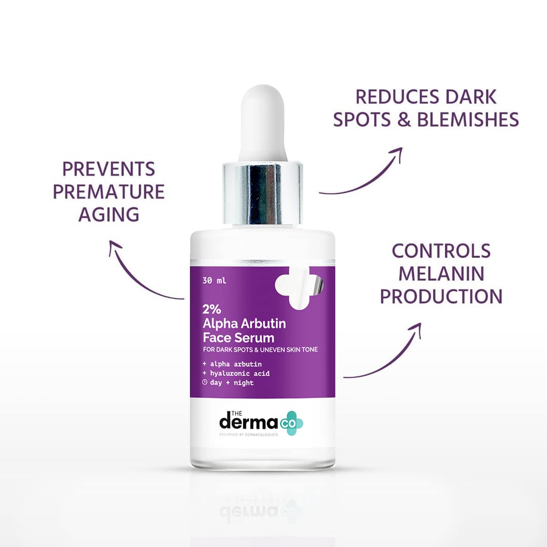 The Derma Co 2% Alpha Arbutin Face Serum for Dark Spots & Uneven Skin Tone - 30 ml