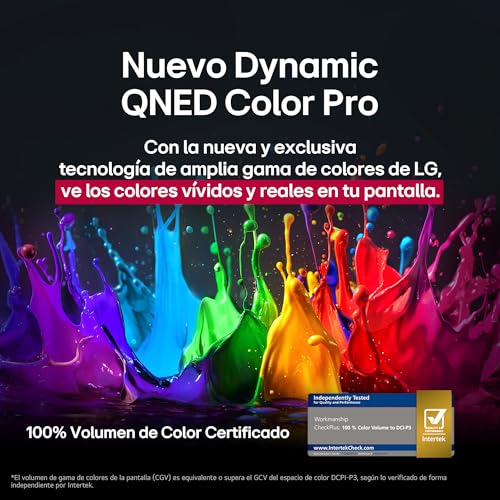 LG Pantalla 75 Pulgadas QNED EVO AI QNED92 4K Smart TV webOS 2025 75QNED92ASA|Sistema Operativo webOS|Identificación de Voz AI |120Hz|Dynamic QNED Color|Dolby Atmos & Dolby Vision Channels