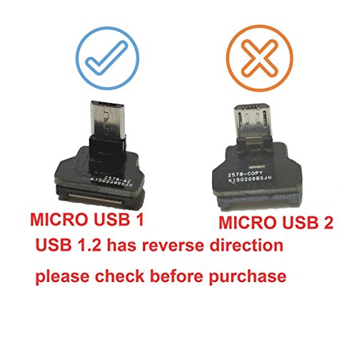 Cable Micro USB Macho a USB A Macho Negro para Sincronización y Carga, 90 Grados, 15 cm