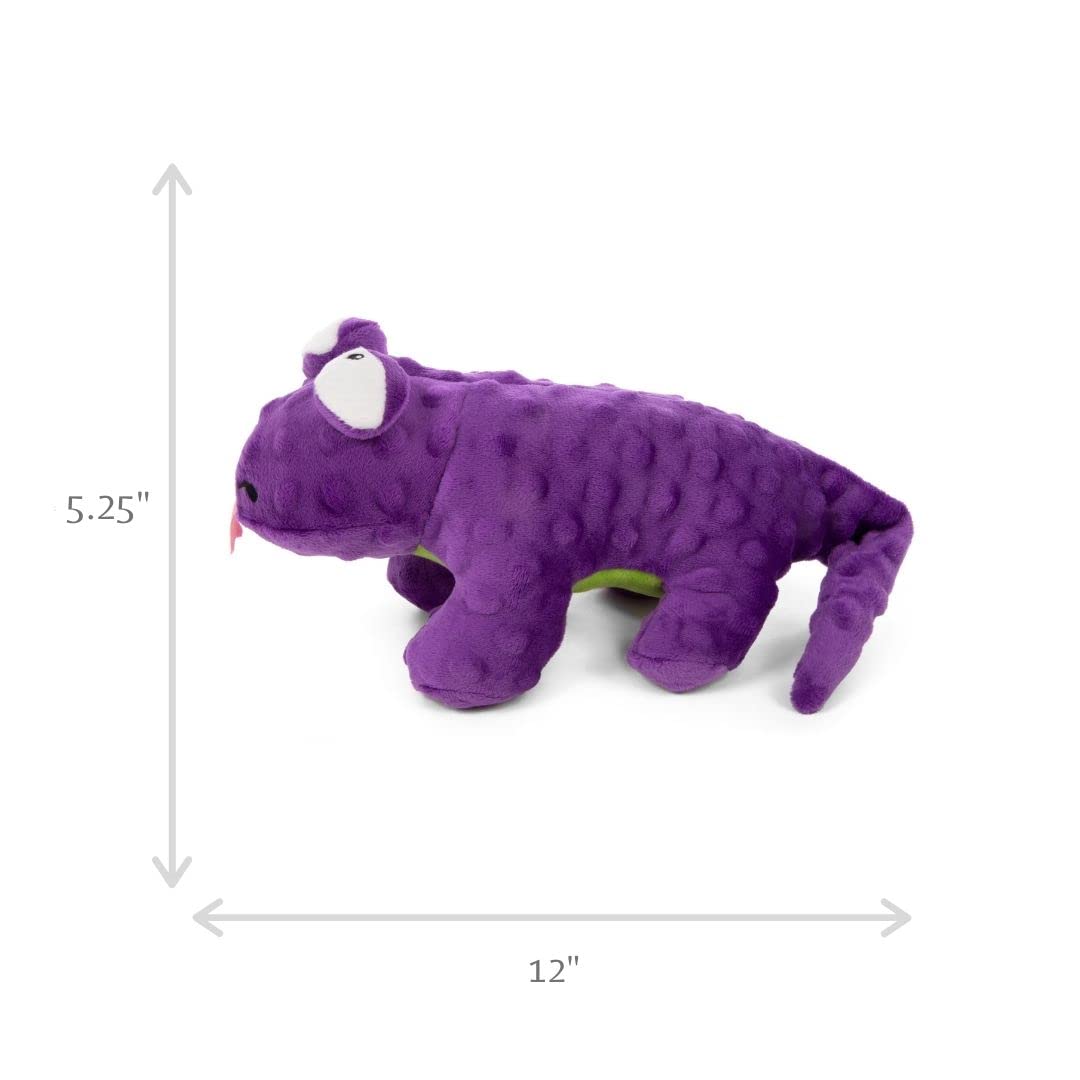 goDog Action Plush Lizard - Juguete Animado para Perro chirriante, tecnología de protección para Masticar, Color Morado, Talla única