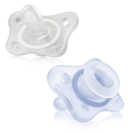 Chicco PhysioForma Chupete de Silicona 0-2 Meses, Apoyan la Respiración Fisiológica y Favorecen el Desarrollo Correcto de la Boca del Bebé, Pack 2 Piezas, Azul'