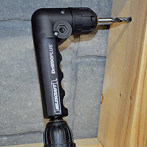 Milescraft 1304 Drill90PLUS - Accesorio de taladro en ángulo recto, negro y rojo