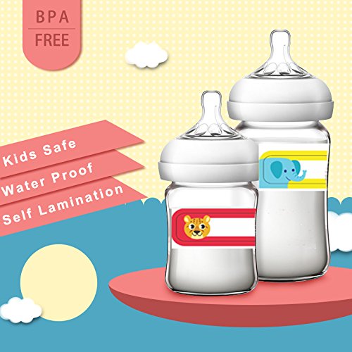 Etiquetas para Biberones Youngever Multicolor Autolaminadas con 60 Diseños Divertidos