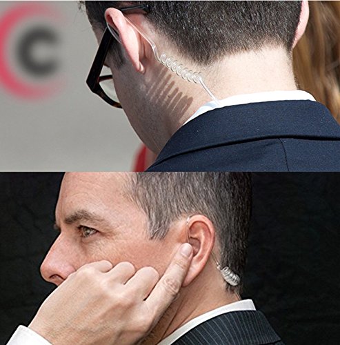 Auriculares AIRSN Transparente de 2 Pines con Tubo Acústico para Motorola CP200 GP300 CLS1110 CLS1410 (Paquete de 2)