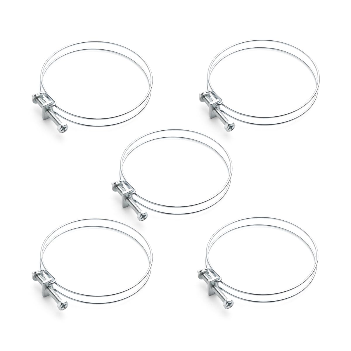 Abrazadera de Manguera Powertec de 4 Pulgadas, Paquete de 5
