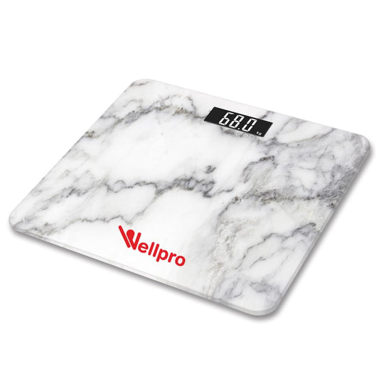 Báscula Digital Wellpro Vidrio Acabado Marmol