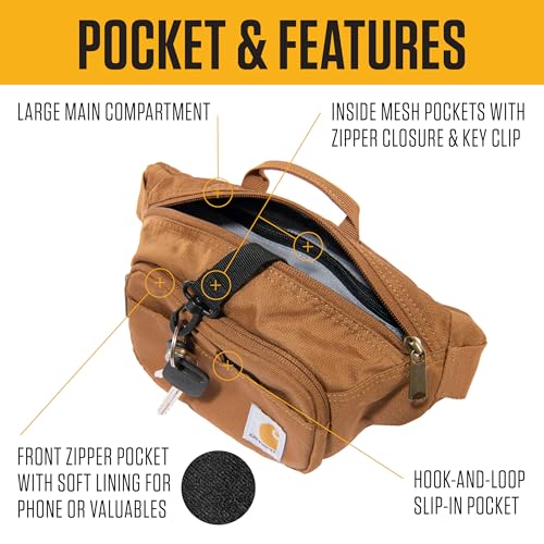 Carhartt - Riñonera unisex, Grava, Una talla, Riñonera ajustable, duradera, resistente al agua
