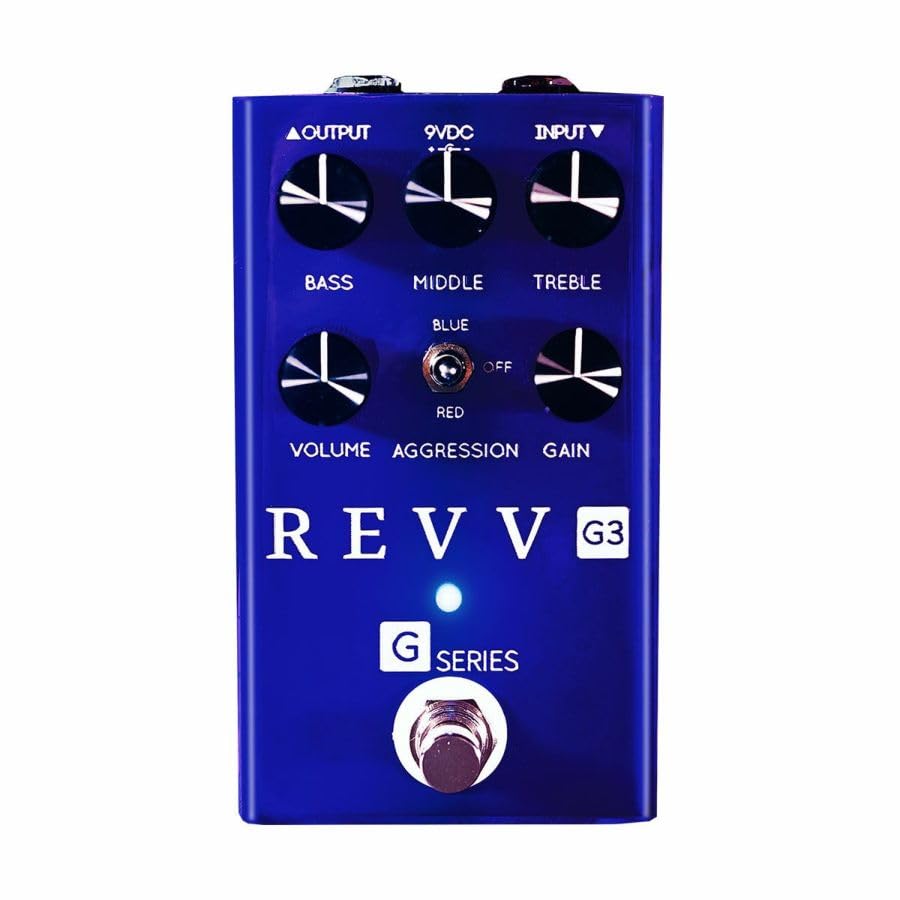 Pedal de Preamplificador Revv G3 morado de Sobremarcha y Distorsión para Guitarra