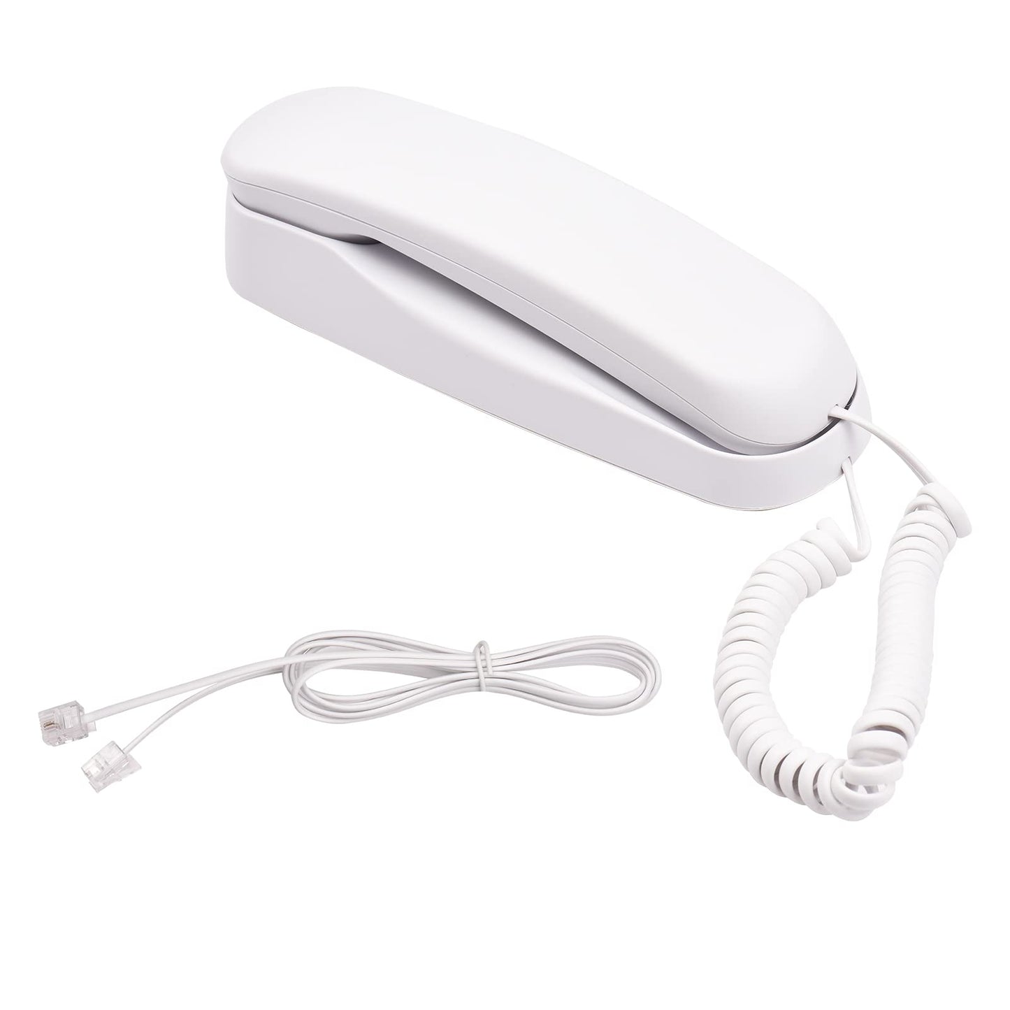 BISOFICE - Teléfono con cable, teléfono fijo para el hogar con cable, no requiere alimentación de CA/batería, teléfono de montaje en pared para teléfono fijo compatible con funciones de