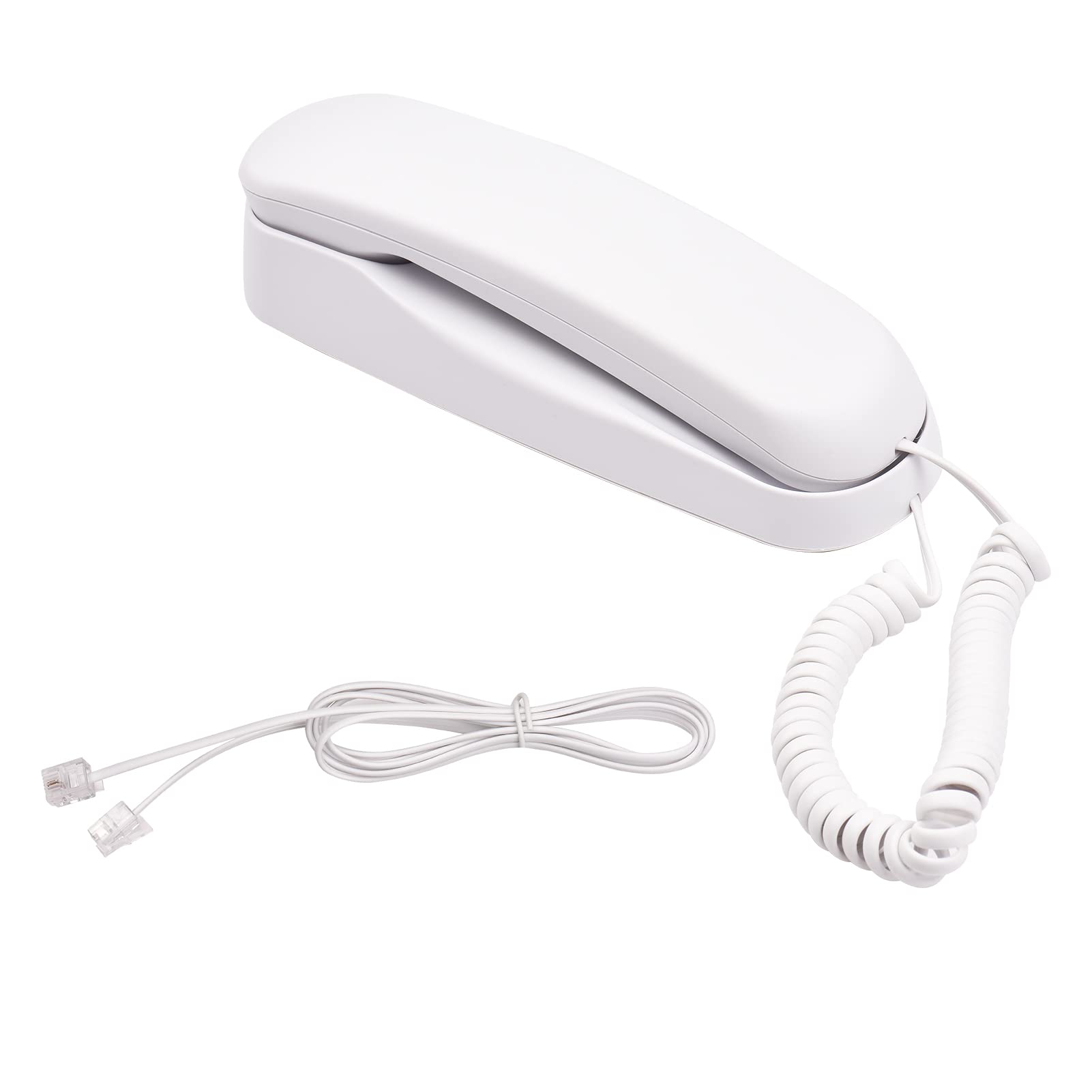 BISOFICE - Teléfono con cable, teléfono fijo para el hogar con cable, no requiere alimentación de CA/batería, teléfono de montaje en pared para teléfono fijo compatible con funciones de