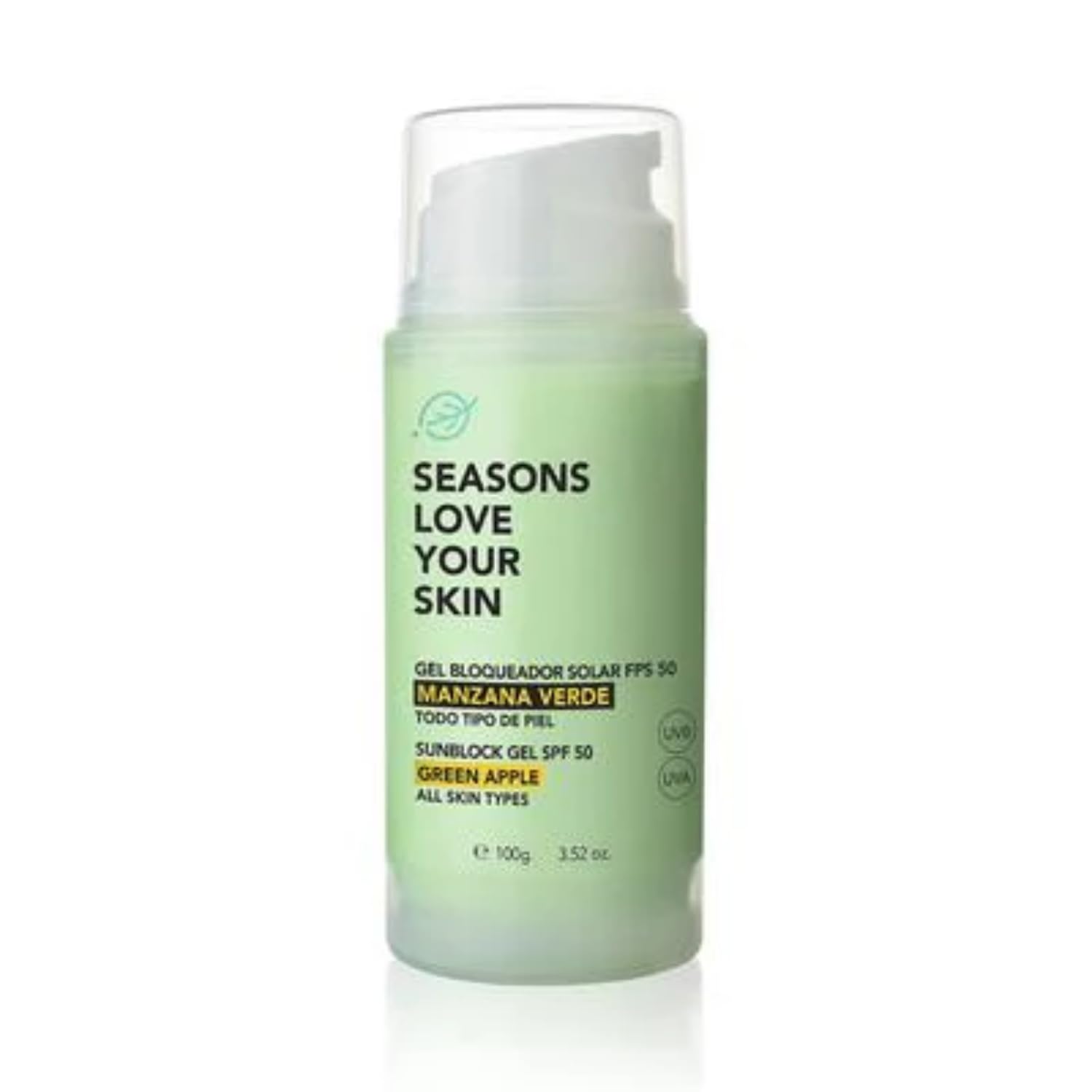 Seasons Love Your Skin Bloqueador Solar en Gel Fps50, Manzana, 100 ml