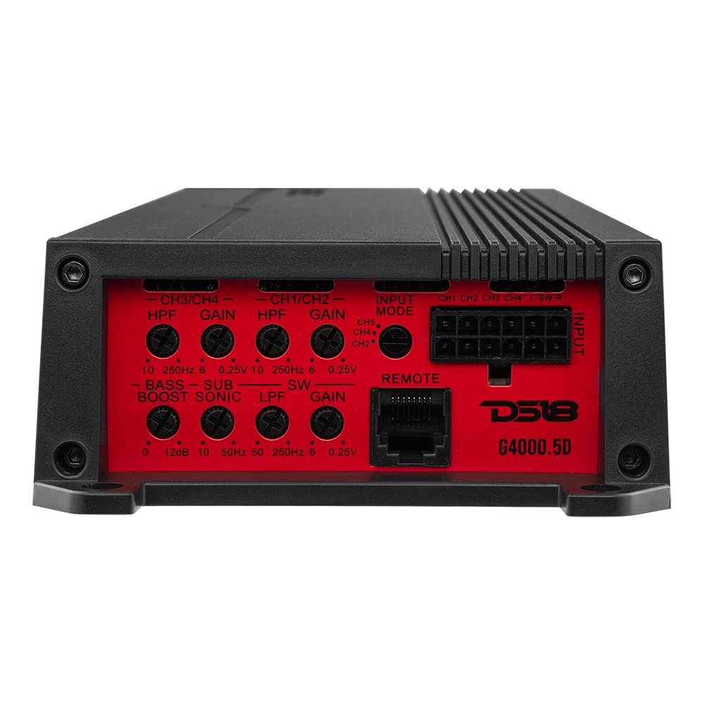 Amplificador de Rango Completo DS18 G4000.5D Negro 5 Canales 4000 Vatios Clase D