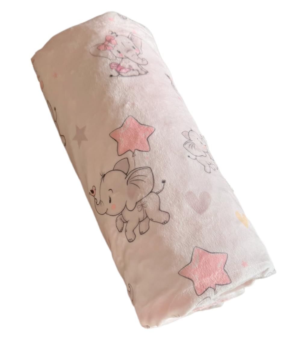 BUTTZO - Manta para bebé para niños y niñas, de doble capa suave de felpa con respaldo punteado, manta de bebé recién nacido, regalos de ducha (elefante, 30 x 40 pulgadas)