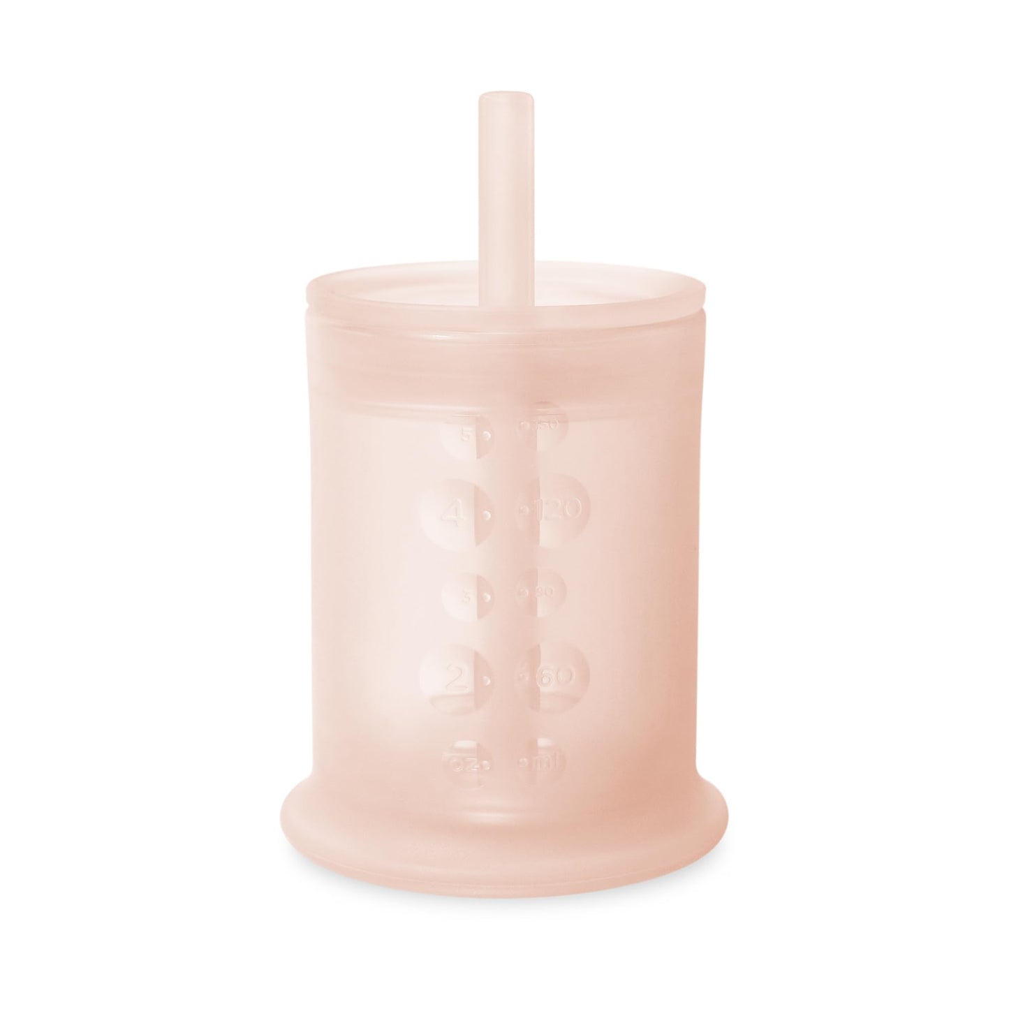 Olababy - Taza de entrenamiento de silicona con pajita, taza de sorbo de bebé a niño, coral 5 onzas