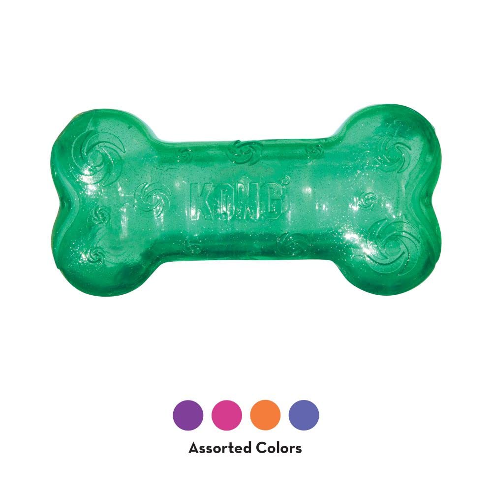 Kong Squeezz Crackle Bone, Multicolor, Mediano