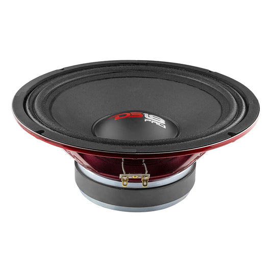 DS18 PRO-X10M Loudspeaker - 10", Midrange, Red Steel Basket, 600W MAX, 300W RMS, 8 Ohms - Premium Quality Audio Door Speakers for Car or Truck Stereo Sound System (1 Speaker)