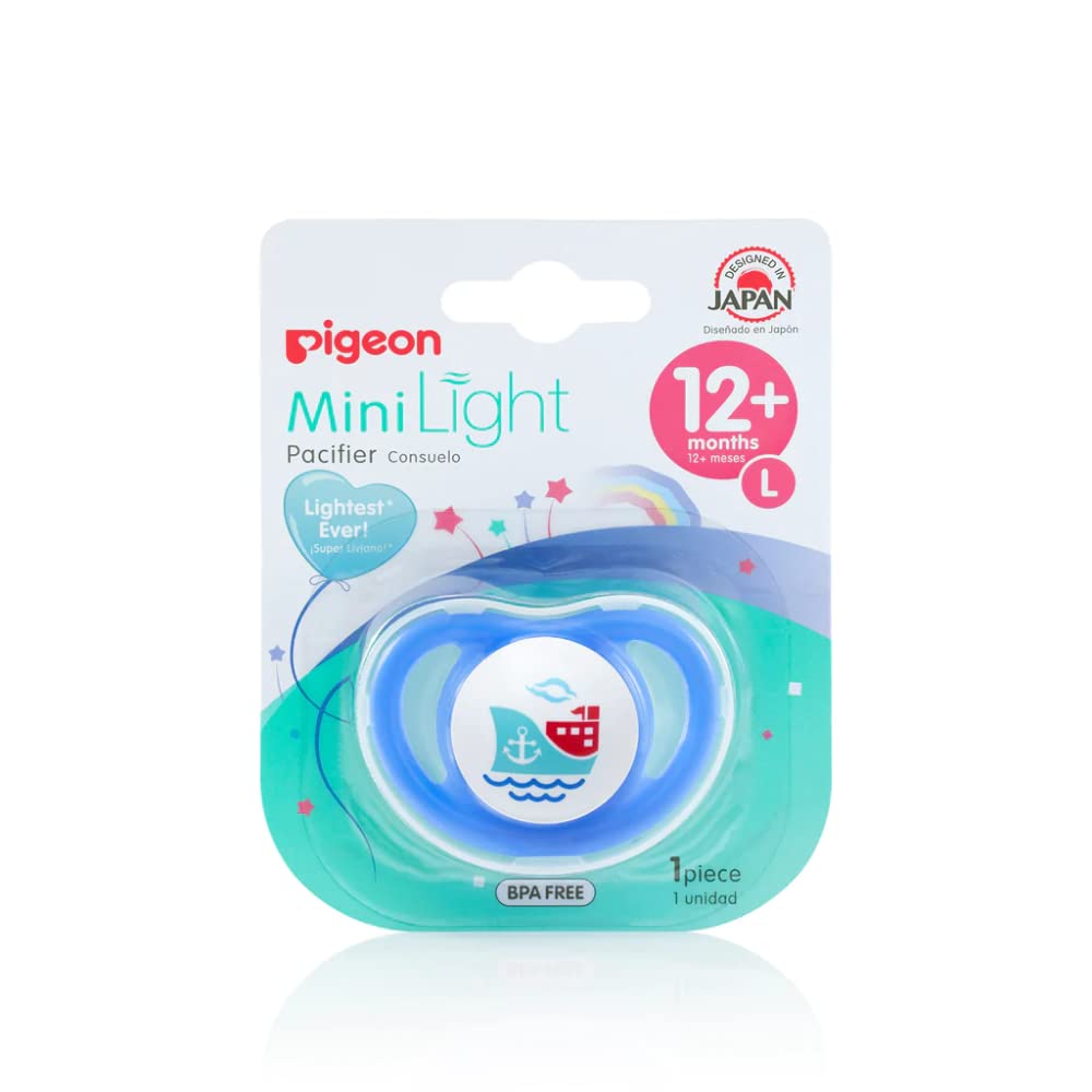 Chupón Pigeon MiniLight Silicona Suave Ajuste Perfecto Base Ancha para Bebé Unisex 6-18 Meses