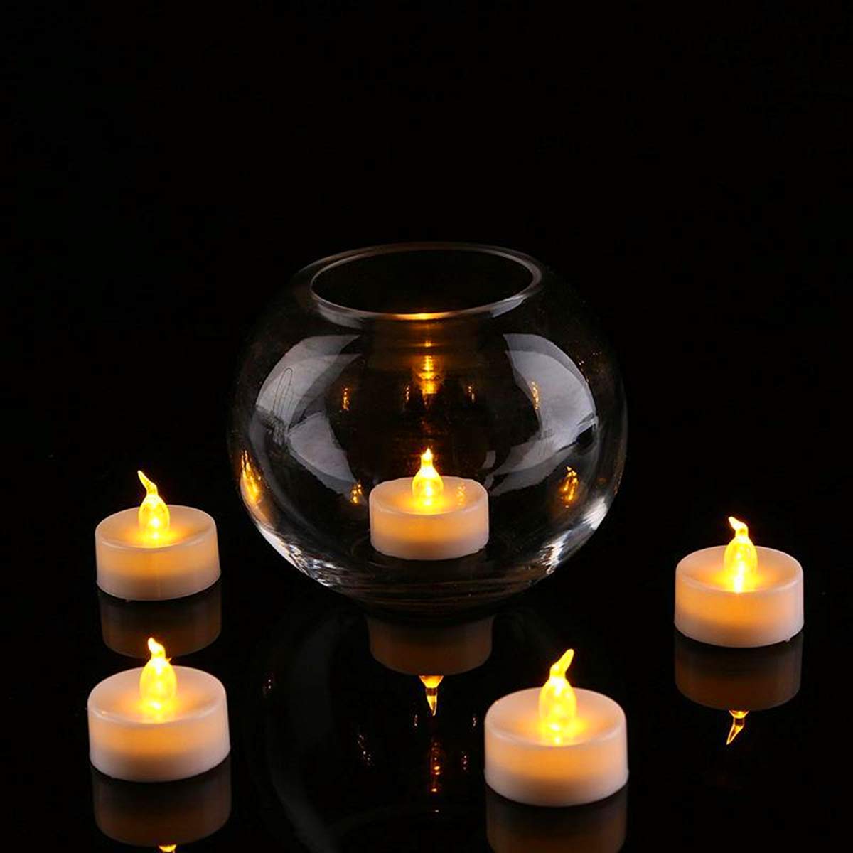 Velas LED Pilas Paquete 24 Sin Llamas Efecto Parpadeo Seguras para Hogar Festivales Decoración Bodas Fiestas
