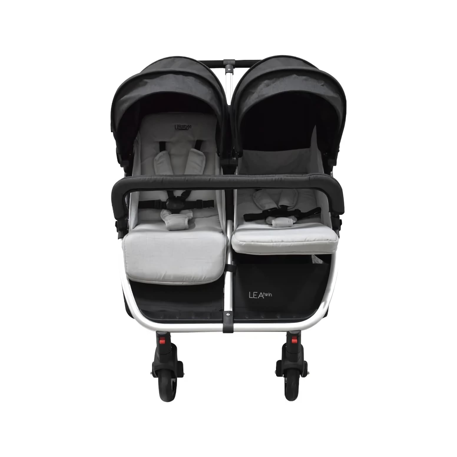 INFANTI | Carriola Doble Para Bebé | Lea Twin | Reclinable | Soporta Hasta 30 Kg | Toldo con Ventanilla