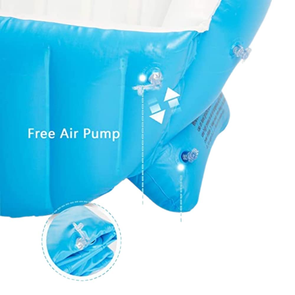 Bañera Inflable de Viaje Antideslizante para Bebé Mini Piscina Azul