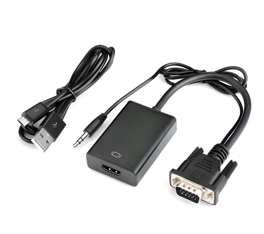 APICH Convertidor Vga A Hdmi Video + Audio, Adaptador Vga A Hdmi Video + Audio 1080p