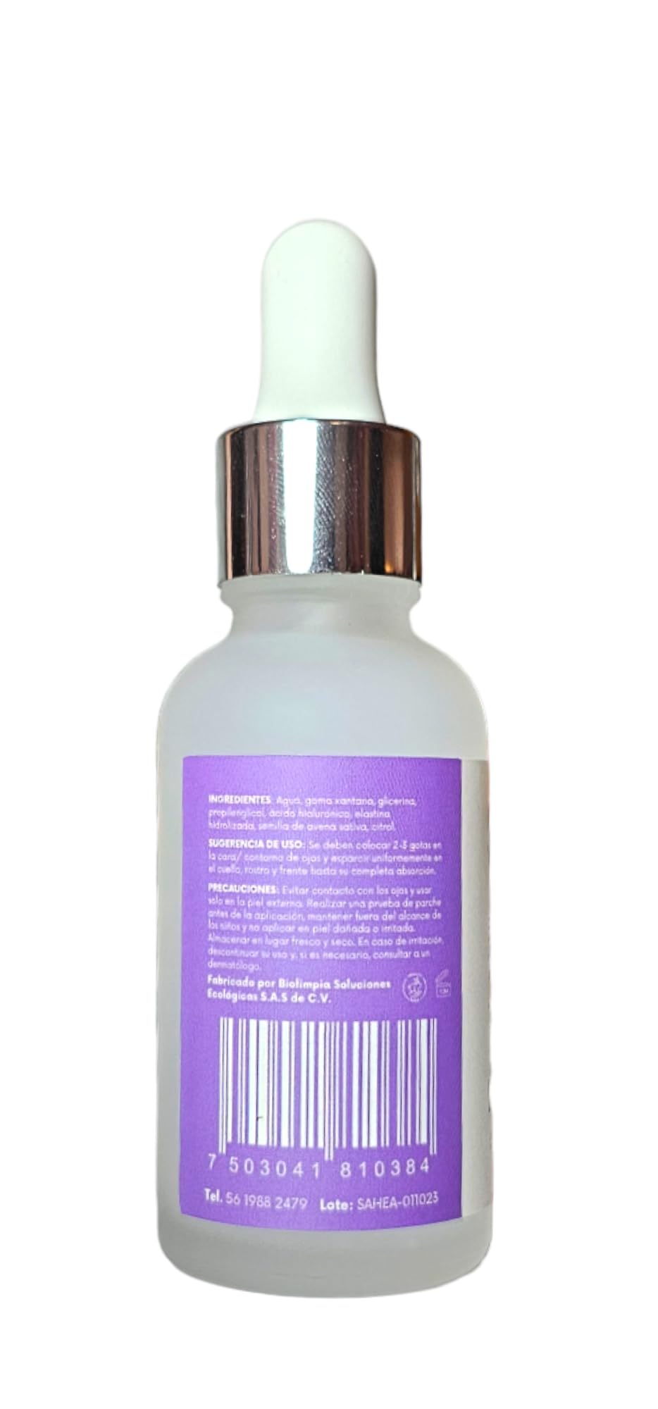 STATUS VERDE, Serum facial Antienvejecimiento. de ACIDO HIALURONICO con Elastina y Avena, Aclara, ilumina y estira la piel, para uso diario, 30ml