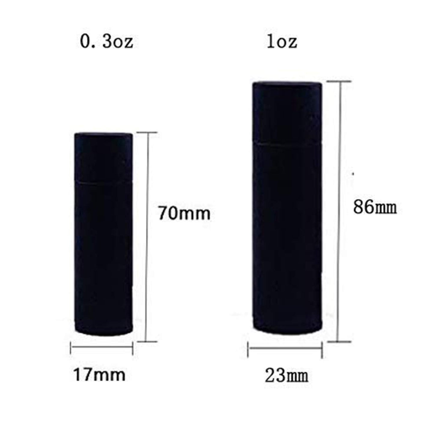 Healthcom 10 tubos de papel de cartón para bálsamo labial, tubo aspiradora de brillo labial, contenedor de cartón sólido, tubo redondo para muestras de cosméticos, desodorante, color negro