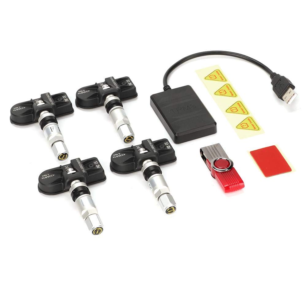 Monitor de Presión de Neumáticos Coche Automático USB TPMS Sensor Interno para Navegación Android