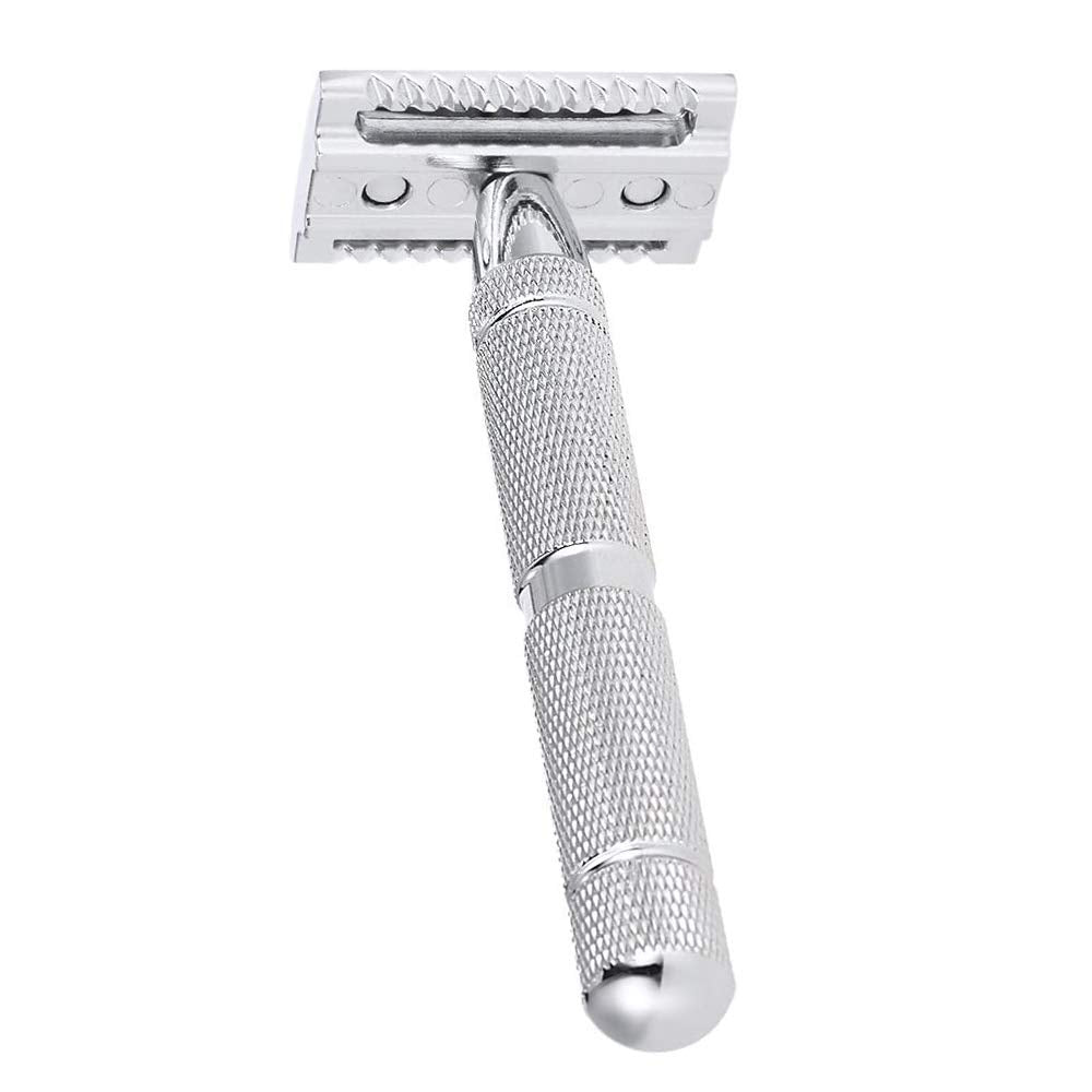 Walory Acero Inoxidable - Maquinilla de Afeitar de Seguridad de Acero Inoxidable, Maquinilla de Afeitar de Doble Filo Tradicional para Hombres, Maquinilla de Afeitar Manual para Barba, Herramienta de