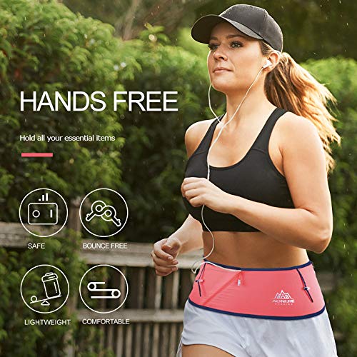 Riñonera Running con Botella de Agua Suave Negro para Mujer M/L