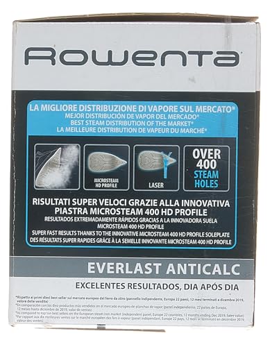 Plancha de Vapor Rowenta Everlast Azul con Recolector de Cal y Función Antical