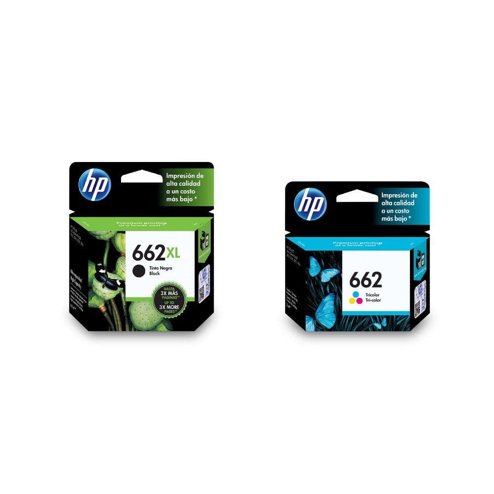 Combo de Cartuchos de Tinta HP 662XL Negro y Tricolor Alta Capacidad