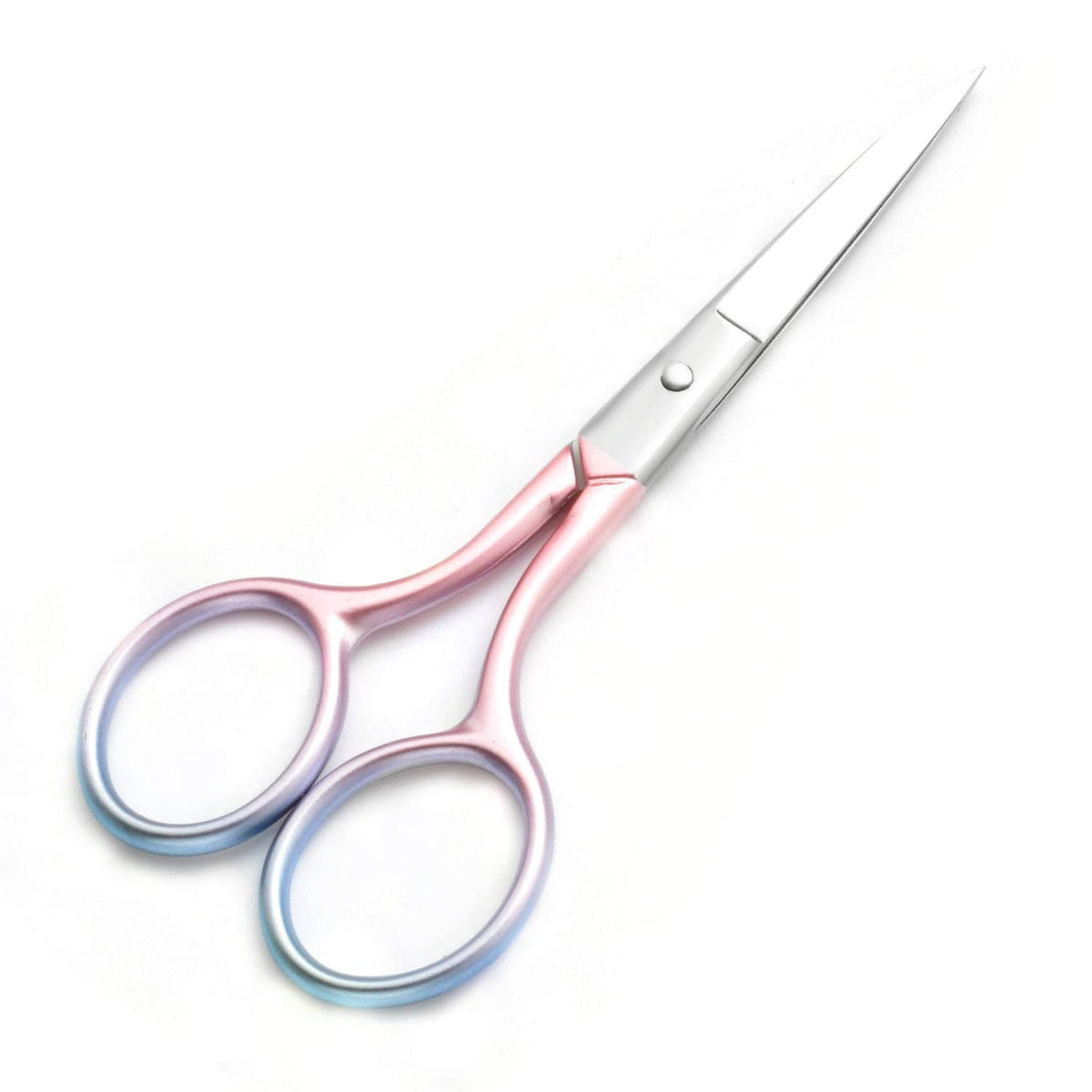 Motanar Tijeras de aseo profesionales multicolor para cuidado personal, depilación facial y recorte de cejas, acero inoxidable, punta recta fina, 3.9 pulgadas (rosa)