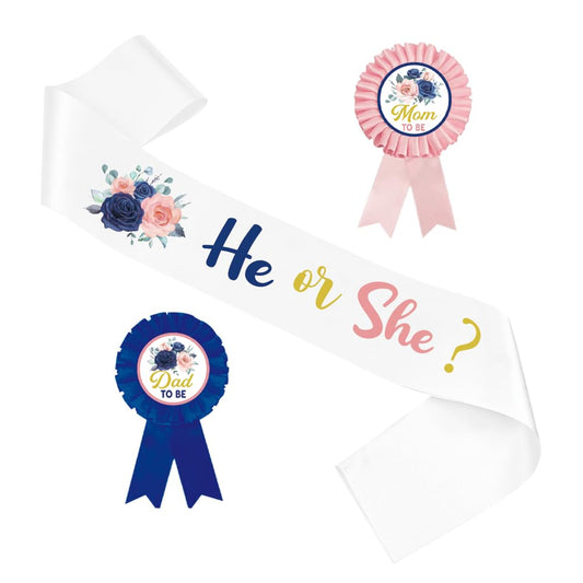 PATICARRY - Pin temático de mamá para ser y papá para ser hojalata para baby shower, niño o niña, banda de revelación de género, rosa, azul, rosa, bienvenida, bebé, regalo de nueva mamá para