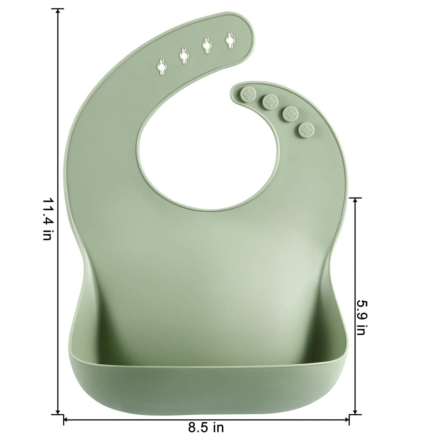 PandaEar - Juego de 3 bonitos baberos de silicona para bebés y niños pequeños (10-72 meses), impermeables, suaves, unisex, no desordenados (marrón/azul/verde)