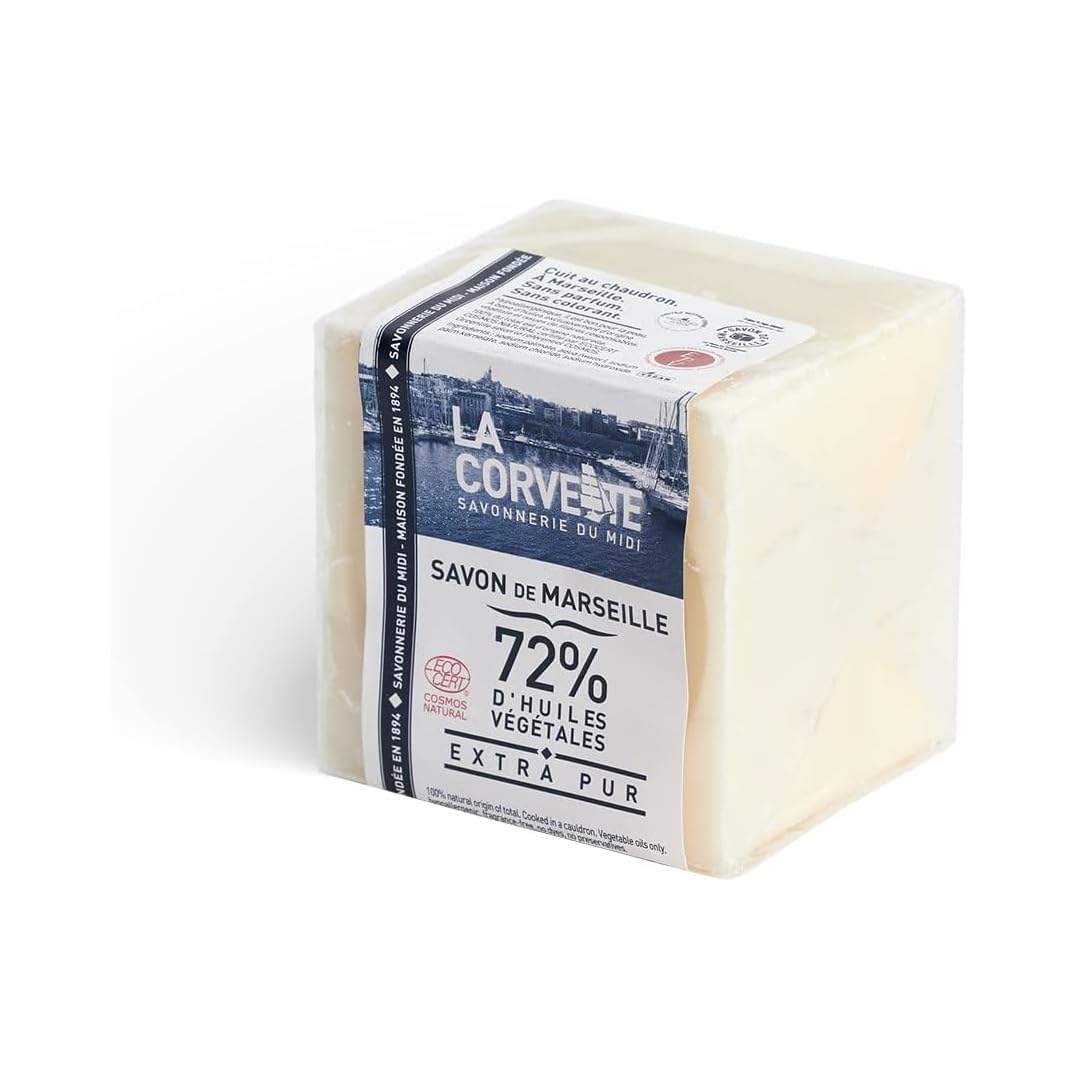La Corvette | Jabón Orgánico Extra Puro Envuelto en Cubo Hipoalergenico, Hecho 100% de Aceites Vegetales Puros, Sin Parabenos, 200 g.