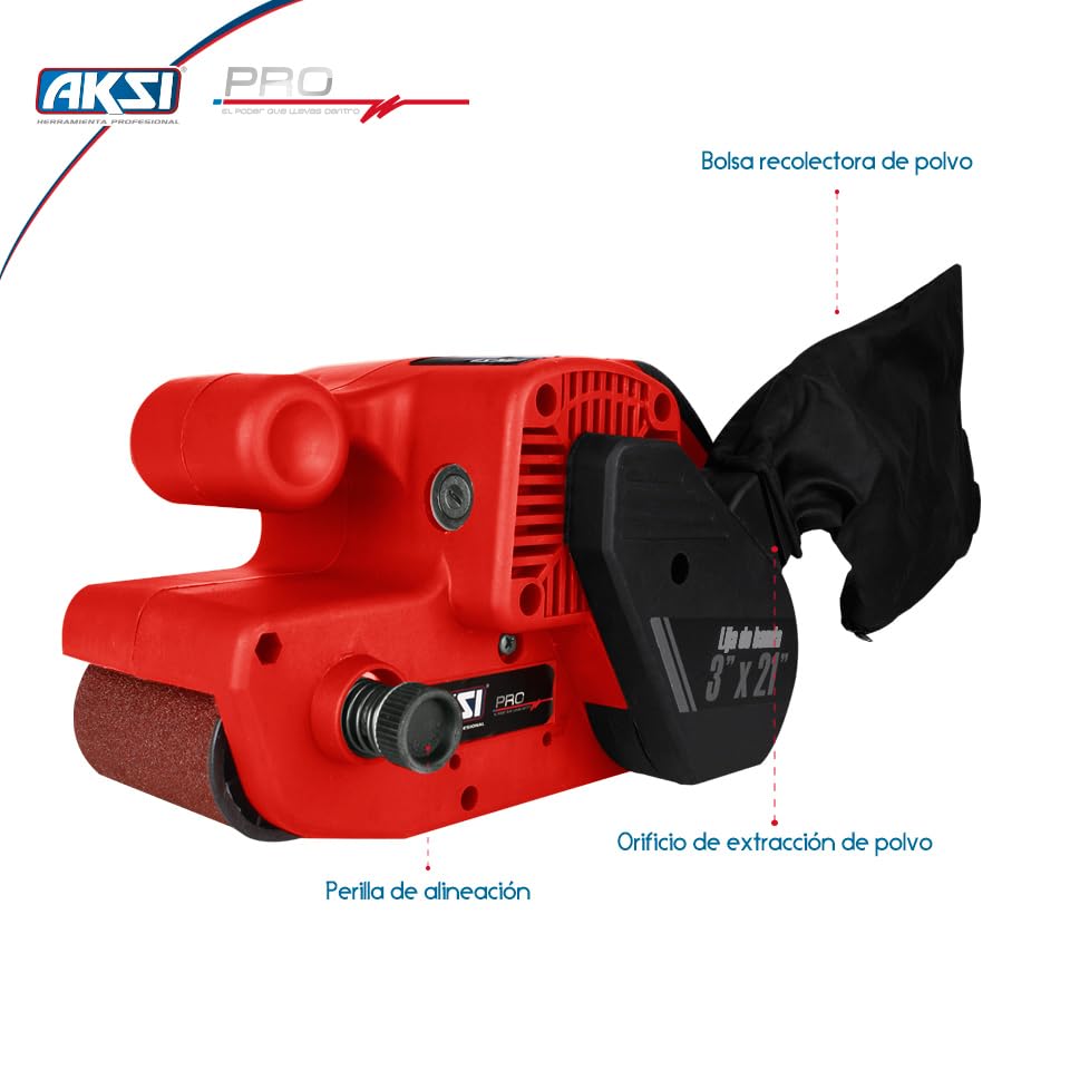 Aksi Lijadora de banda 900W Profesional