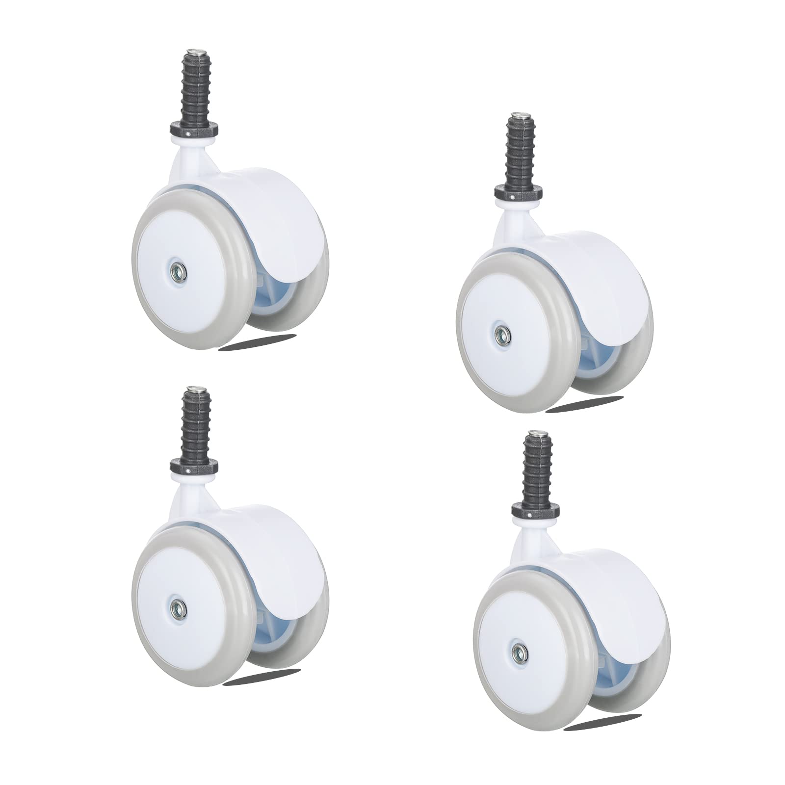 BAYWYI Ruedas de repuesto para andador de bebé, juego de 4, accesorios para andar bebé, ruedas de goma de plástico, ruedas universales (gris goma)